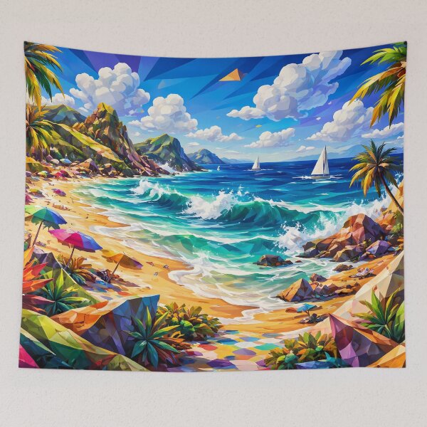 Item preview, Tropical Geometric Beach Scene designed and sold by cuprum.
