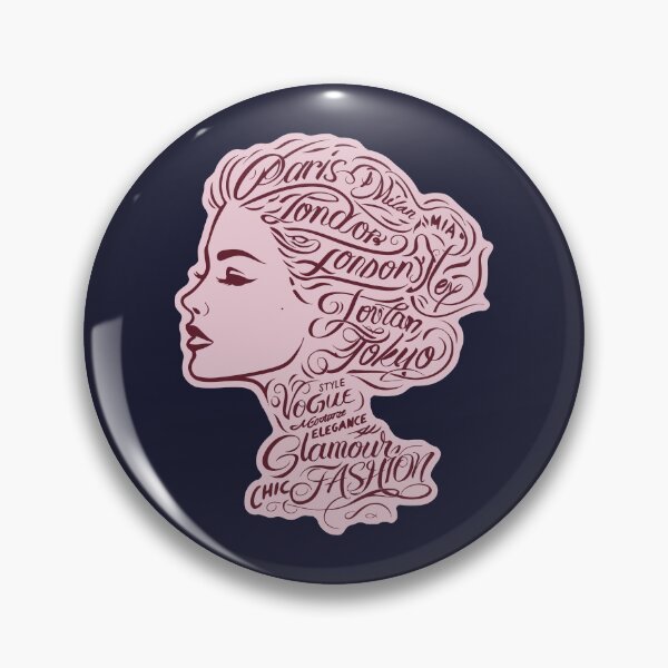 Item preview, Vintage Fashion Poster Typography Woman Profile Burgundy Pink Wall Art designed and sold by MalisoStickers.