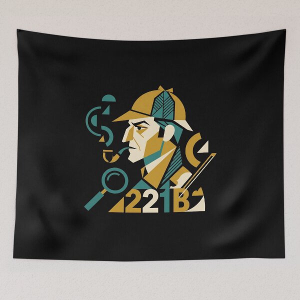 Item preview, 221B Baker Street Sherlock Holmes Cubist Geometric Portrait designed and sold by Fenay Designs.