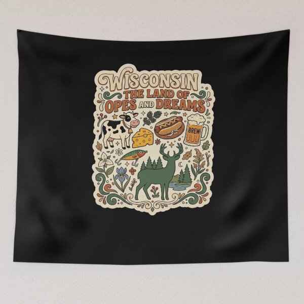 Item preview, Wisconsin The Land of Opes and Dreams funny midwest saying designed and sold by snowry.