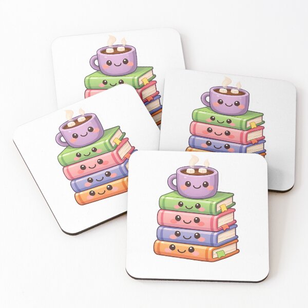 Item preview, Kawaii Textbook Characters with Cozy Cocoa Mug Sticker⁠ designed and sold by MIROUZ2000.