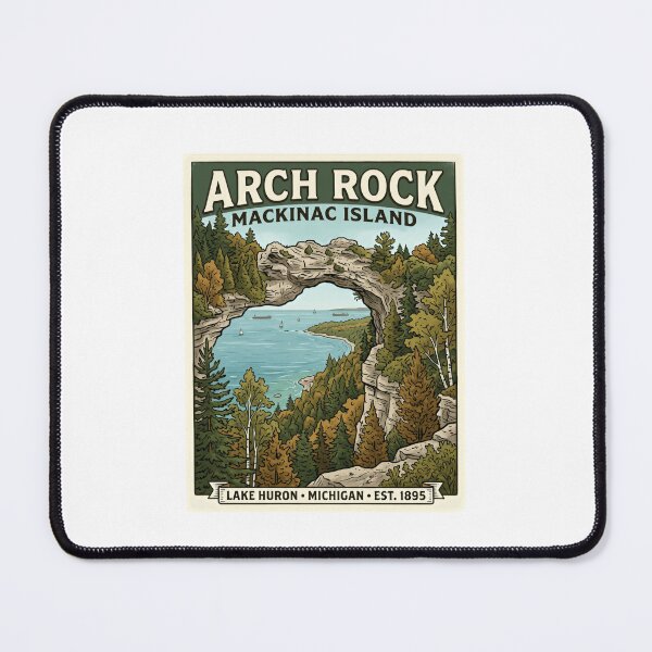 Item preview, Arch Rock Mackinac Island Lake Huron Michigan Est. 1895 Travel Destination designed and sold by JonesFlora2025.