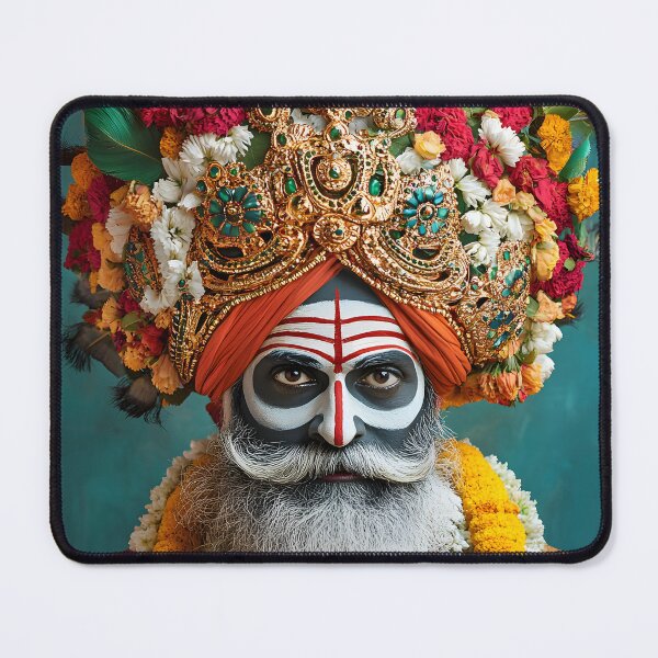 Item preview, Colorful Traditional Indian Ritual Performer Portrait designed and sold by Artessie.