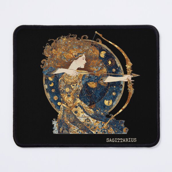 Item preview, Sagittarius Zodiac Art - Vintage Nouveau Celestial Archer Goddess designed and sold by KissMyBerry.