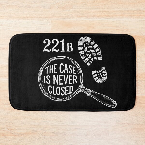 Item preview, The Case Is Never Closed 221B Sherlock Holmes Chalkboard Art designed and sold by Fenay Designs.