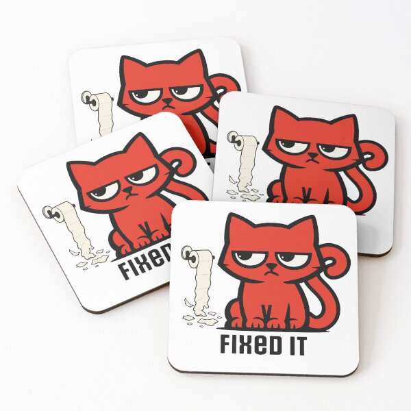 Item preview, "Fixed It" – Funny Red Cat Sarcastic Cartoon (for light colors) designed and sold by RedCat-Studio.