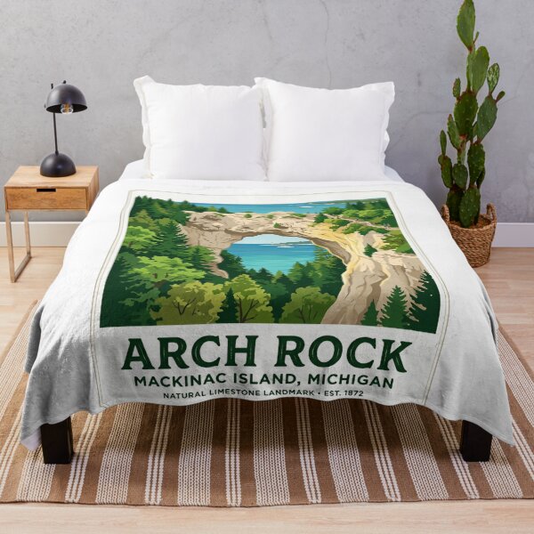 Item preview, Arch Rock Mackinac Island Michigan Natural Limestone Landmark Travel Destination designed and sold by JonesFlora2025.