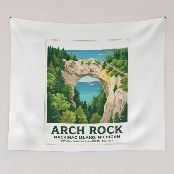 Item preview, Arch Rock Mackinac Island Michigan Natural Limestone Landmark Travel Destination designed and sold by JonesFlora2025.