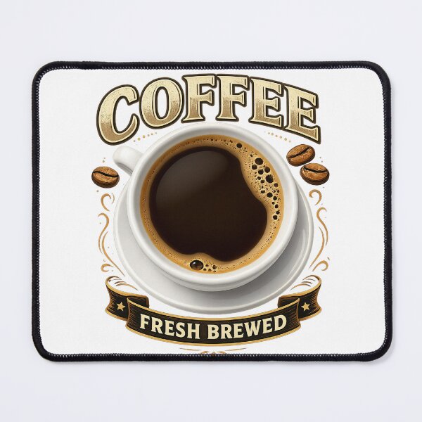 Item preview, Coffee Fresh Brewed Vintage Typography Art designed and sold by FlatInkStudio.