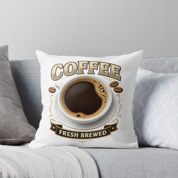 Item preview, Coffee Fresh Brewed Vintage Typography Art designed and sold by FlatInkStudio.