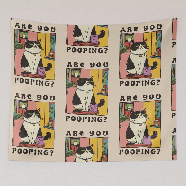 Item preview, Are You Pooping? Cat Classic T shirt designed and sold by Lulu Shop.