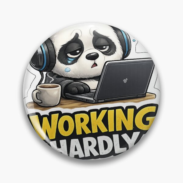 Item preview, Working Hardly Funny Panda Office Sticker designed and sold by PixelPanda28.