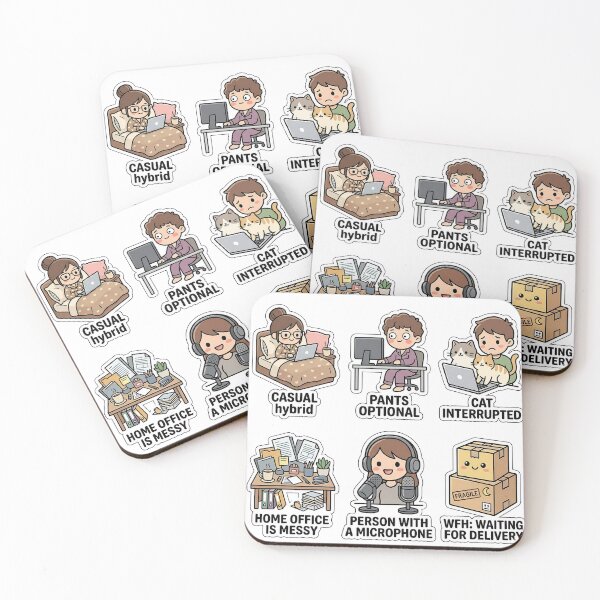 Item preview, Kawaii WFH Sticker Pack - Cute Remote Work & House Puns designed and sold by SimpleP.