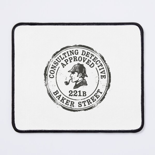 Item preview, Consulting Detective Approved 221B Baker Street Stamp Graphic designed and sold by Fenay Designs.
