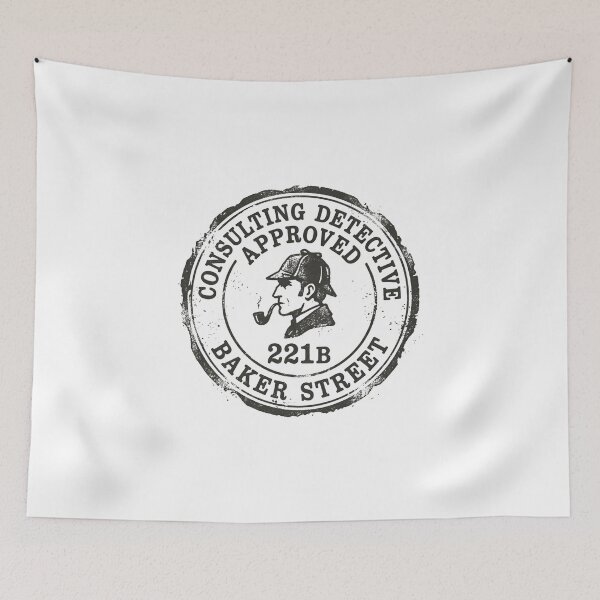 Item preview, Consulting Detective Approved 221B Baker Street Stamp Graphic designed and sold by Fenay Designs.