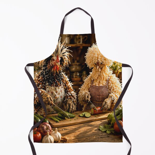 Item preview, Farmhouse Chickens Preparing Fresh Garden Vegetables | Rustic Kitchen Art designed and sold by Mystical1971.