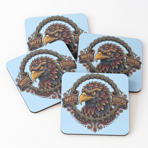 Item preview, Biker Eagle Head Motorcycle Chain Neo Traditional Tattoo designed and sold by RetroRewind Studio.