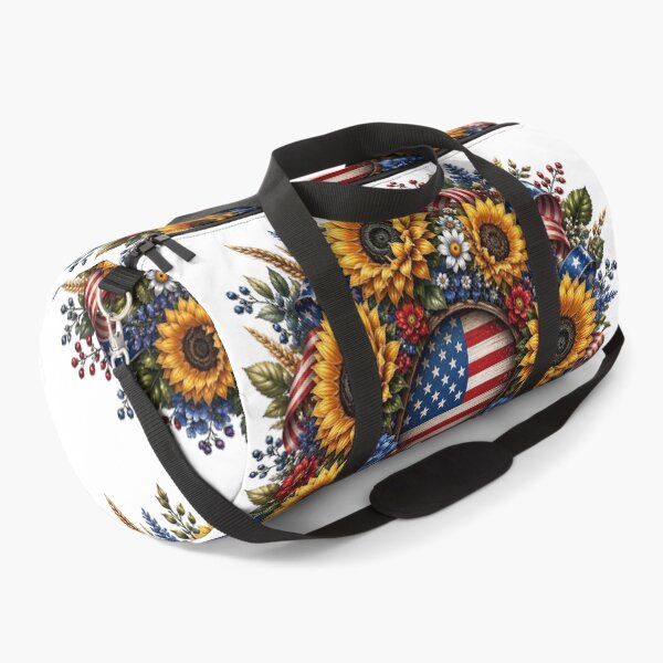 Item preview, Patriotic Sunflower Wreath with American Flag designed and sold by PetalGarden.