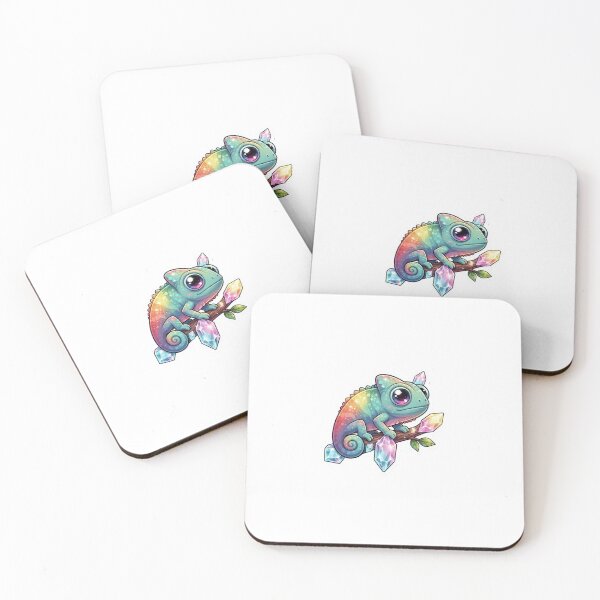 Item preview, Neon Rainbow Chameleon Cute Crystal Sticker designed and sold by blossomfun.