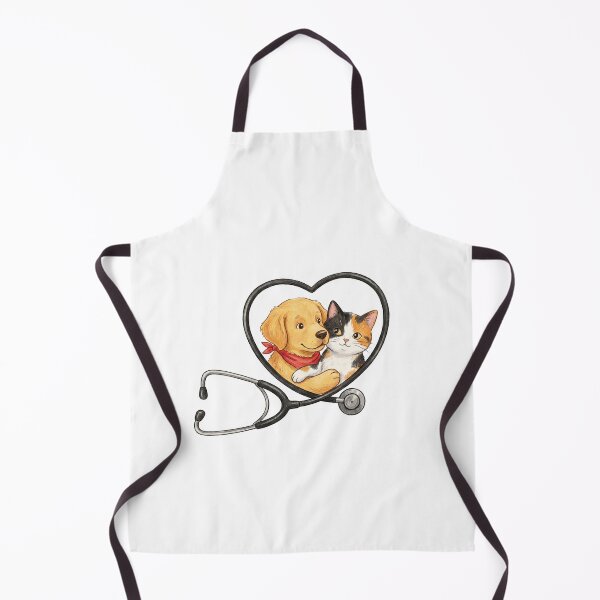 Item preview, Cute Puppy and Kitten Stethoscope Heart Vet Tech designed and sold by elderberry.