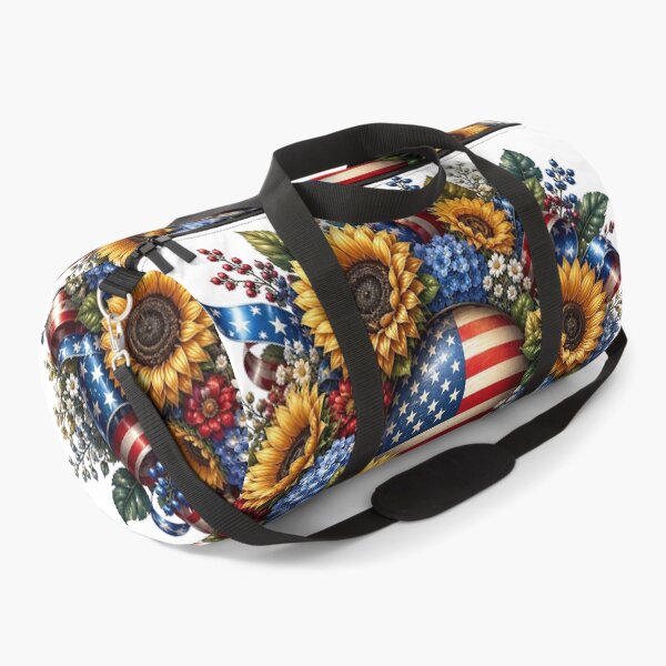 Item preview, Patriotic Sunflower Wreath with American Flag designed and sold by PetalGarden.