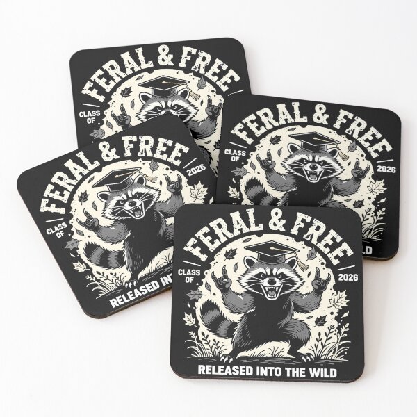 Item preview, Cute Feral and Free Class of 2026 Funny Raccoon Graduation designed and sold by CutOutIdols.
