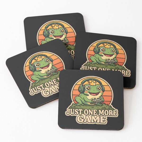 Item preview, Cute Gaming Frog Sticker – Just One More Game Funny Gamer Meme Frog Sticker for Gamers designed and sold by Basma Designs | Funny Shirts, Stickers & Mugs.