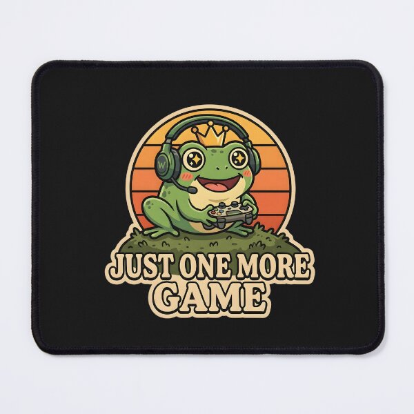 Item preview, Cute Gaming Frog Sticker – Just One More Game Funny Gamer Meme Frog Sticker for Gamers designed and sold by Basma Designs | Funny Shirts, Stickers & Mugs.
