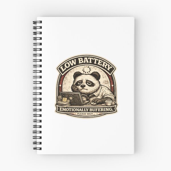 Item preview, Low Battery Society Panda Badge - Emotional Buffering Division Logo designed and sold by WorkXPlay.