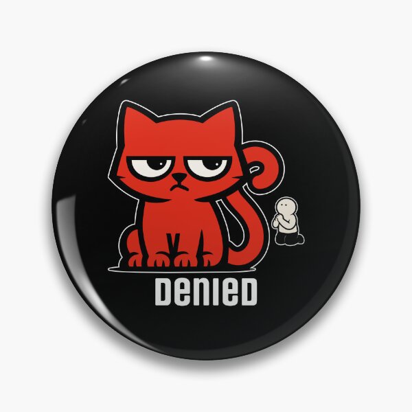 Item preview, "Denied" – Funny Red Cat Sarcastic Cartoon (for dark colors) designed and sold by RedCat-Studio.