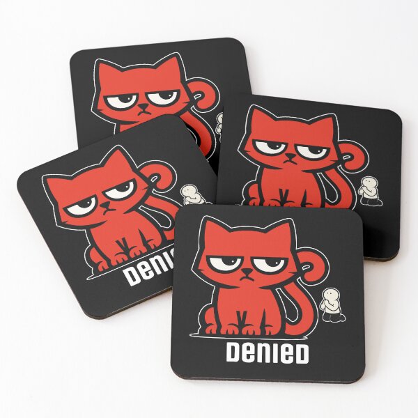 Item preview, "Denied" – Funny Red Cat Sarcastic Cartoon (for dark colors) designed and sold by RedCat-Studio.
