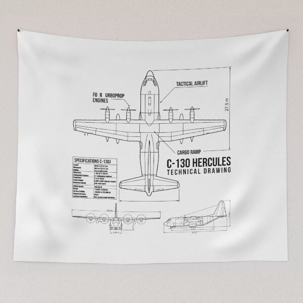 Item preview, C-130 Hercules Blueprint v1 designed and sold by BronArtworks.