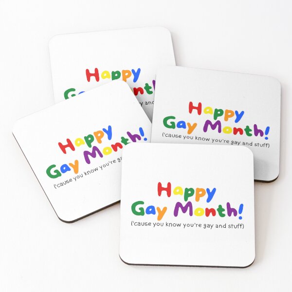 Item preview, Happy Gay Month (because you know you're gay and stuff).  designed and sold by caramelrts.