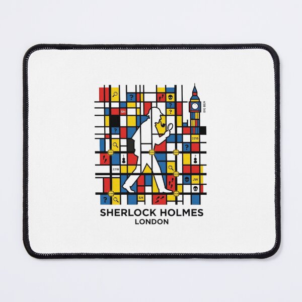Item preview, Retro Pop Art Grid Landscape Sherlock Holmes London Graphic designed and sold by Fenay Designs.