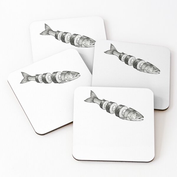 Item preview, Sliced Fish and Sushi Roll Japanese Food Art designed and sold by elderberry.