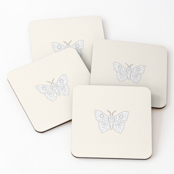 Item preview, Sun Moth Colour-In Line Art designed and sold by MizerMoths.
