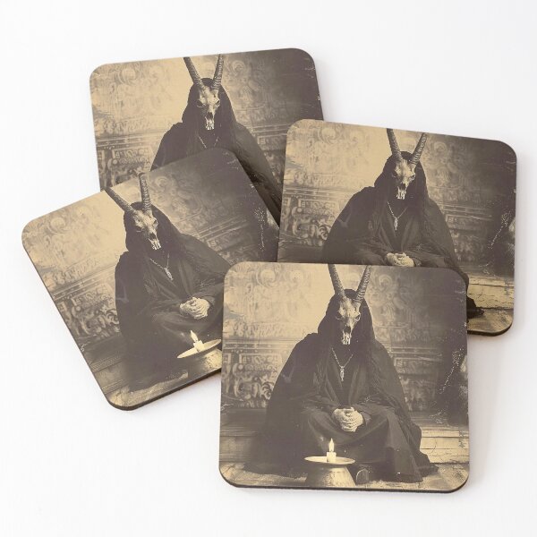 Item preview, Horned Skull Ritual Figure Gothic Portrait designed and sold by SpecInkStudio.