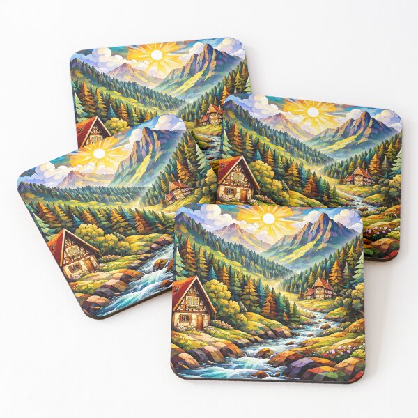 Item preview, Mountain Stream and Cozy Cabins designed and sold by cuprum.