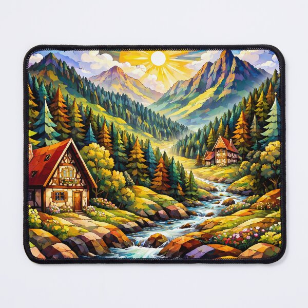 Item preview, Mountain Stream and Cozy Cabins designed and sold by cuprum.