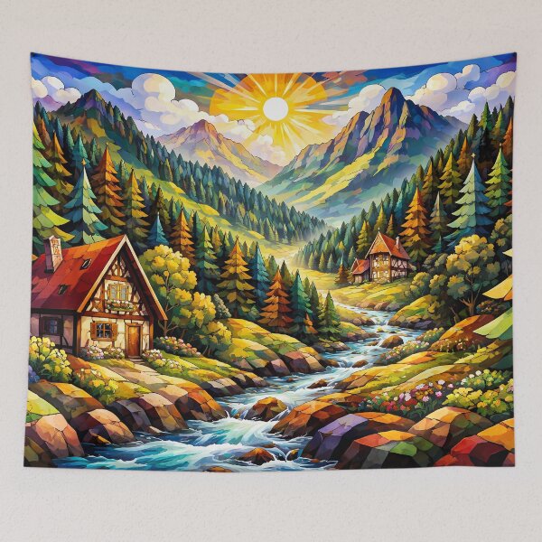 Item preview, Mountain Stream and Cozy Cabins designed and sold by cuprum.