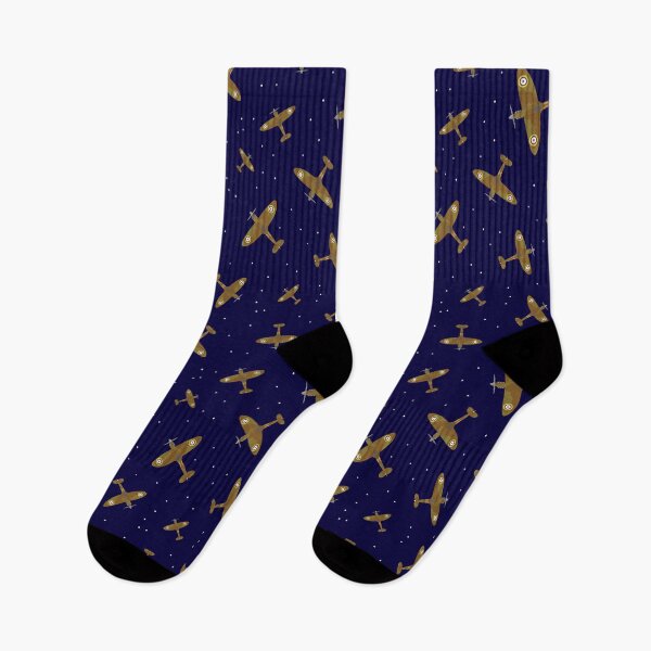 Item preview, Spitfire War Planes in Flight on Navy Blue designed and sold by CreativeTwins.