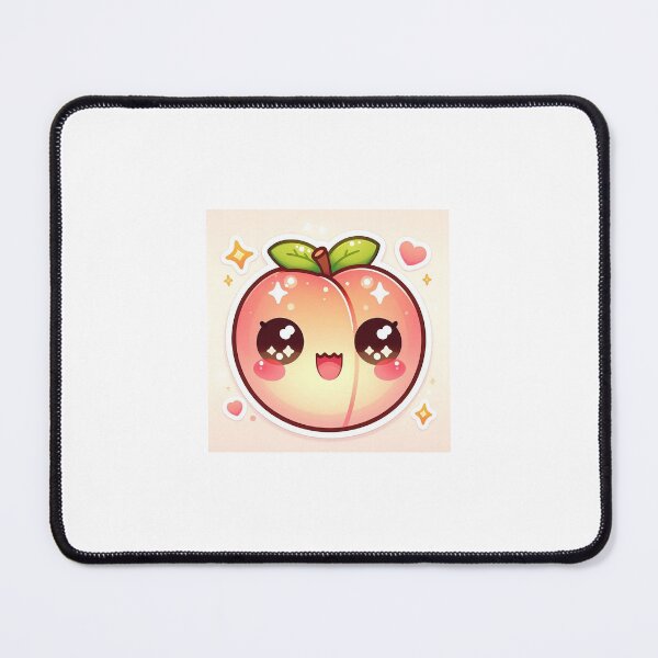 Item preview, Kawaii Peach Sticker | Chibi Cute Peach with Happy Face and Leaf designed and sold by PastelPawsArt.