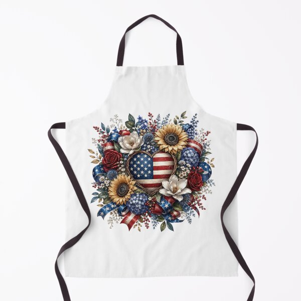 Item preview, American Flag Heart Floral Wreath designed and sold by PetalGarden.