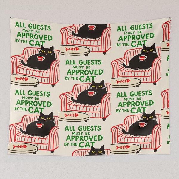 Item preview,  All guests must be approved by the cat Classic T Shirt designed and sold by Lulu Shop.
