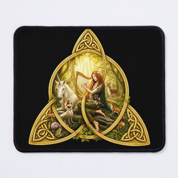 Item preview, Celtic Trinity Knot Harp and Unicorn Fantasy designed and sold by TeeARTHY.