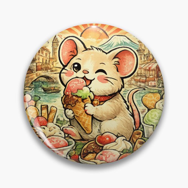 Item preview, Mouse Eating Gelato Italy Kawaii designed and sold by redsharkuk.