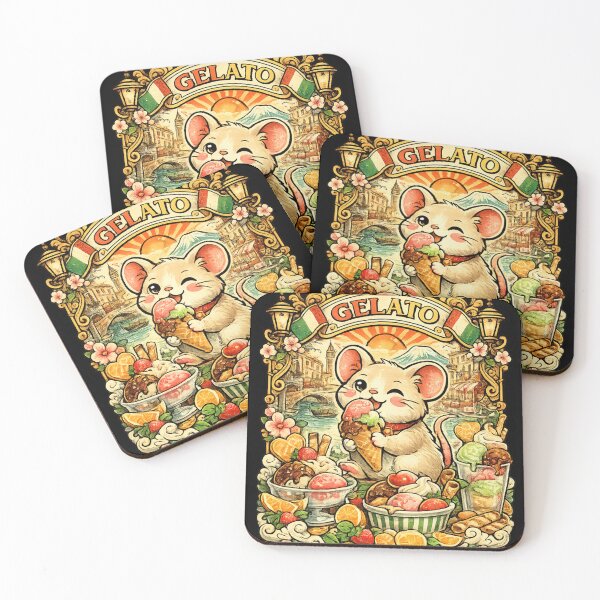 Item preview, Mouse Eating Gelato Italy Kawaii designed and sold by redsharkuk.