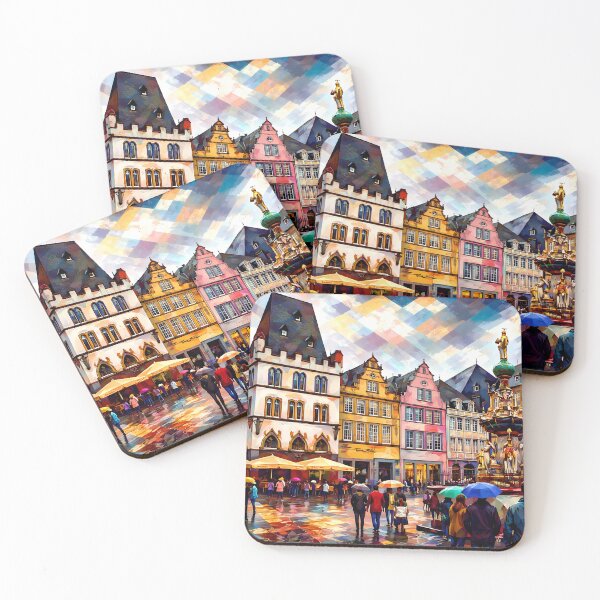 Item preview, Vibrant European Town Square designed and sold by cuprum.