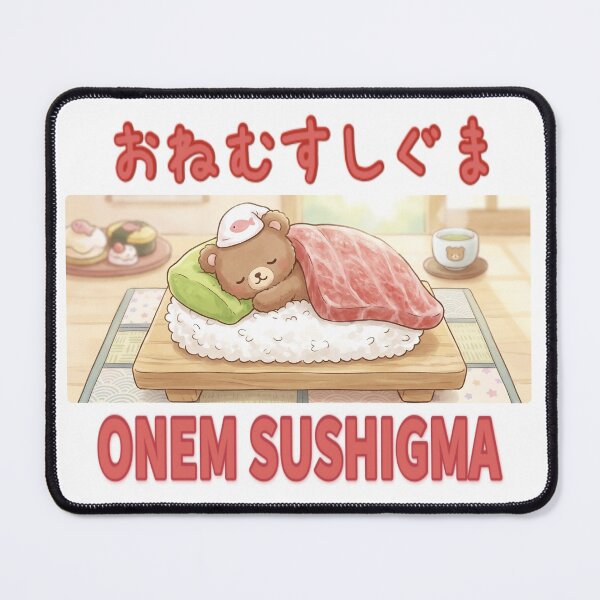 Item preview, Cute Bear Sleeping on Sushi – Kawaii Japanese Animal Illustration designed and sold by XODAD.