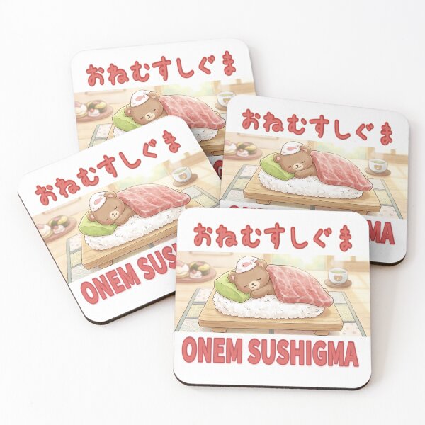 Item preview, Cute Bear Sleeping on Sushi – Kawaii Japanese Animal Illustration designed and sold by XODAD.